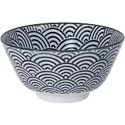 《Tokyo Design》瓷製餐碗(浪紋黑12cm) | 飯碗 湯碗