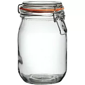 《Utopia》扣式玻璃密封罐(橘1L) | 保鮮罐 咖啡罐 收納罐 零食罐 儲物罐