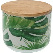《VERSA》竹蓋瓷製密封罐(熱帶叢林475ml) | 收納瓶 儲物罐 零食罐