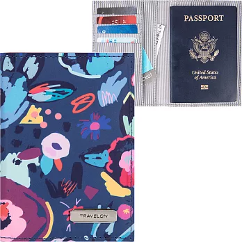 《TRAVELON》兩折式護照夾(花藝) | RFID防盜 護照保護套 護照包 多功能收納包
