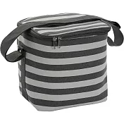 《VERSA》肩背保冷袋(灰白條紋9.2L) | 保溫袋 保冰袋 野餐包 野餐袋 便當袋
