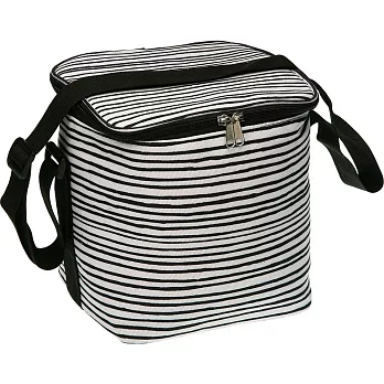 《VERSA》肩背保冷袋(黑條紋9.2L) | 保溫袋 保冰袋 野餐包 野餐袋 便當袋