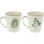 《VERSA》瓷製馬克杯(綠葉345ml) | 水杯 茶杯 咖啡杯