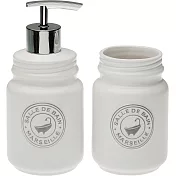 《VERSA》洗手乳罐+牙刷杯(浴缸白350ml) | 按壓瓶 分裝瓶 乳液瓶 沐浴乳罐