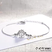【Sayaka紗彌佳】925純銀日本可愛福氣招財貓造型手鍊 -單一款式