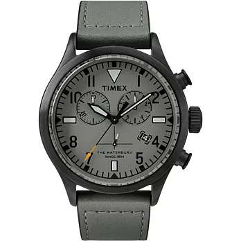 TIMEX X TODD SNYDER 刻劃時代計時皮帶腕錶-黑X灰