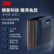 3M FA-V300 淨呼吸全淨型空氣清淨機-深藍(適用7-17坪)