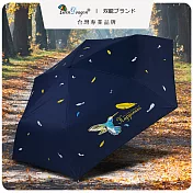 【雙龍牌】蜂鳥超輕細黑膠三折傘鉛筆傘晴雨傘(抗UV防曬陽傘汽球傘兒童傘B8010NB) 海軍藍