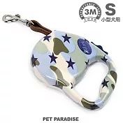 【PET PARADISE】寵物用品-伸縮牽繩 迷彩藍 S