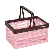 日本Pearl提把摺疊籃/野餐籃-粉紅色 UL-1032