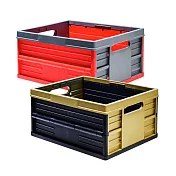 比利時EVOBOX 摺疊收納籃32L 灰/紅色