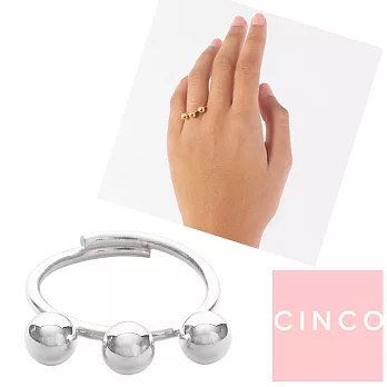 CINCO 葡萄牙精品 Aline Ring 925純銀戒指 立體三圓球戒指 可調式