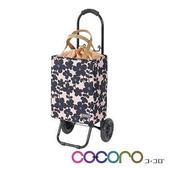 【COCORO】小花提袋購物車 (褐底黑花) | 鈴木太太公司貨