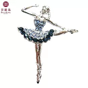 BILLY KING 貝麗晶 【芭蕾舞者系列-39】(BK239-藍) 抬腳芭蕾舞者胸針-藍鑽