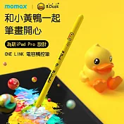 【MOMAX 摩米士】B.Duck One Link聯名防誤觸傾斜觸感電容觸控筆 TP5YIP 黃色