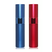 O’Pretty 歐沛媞 時尚金屬質感可充式旋轉香水酒精隨身分裝瓶(10mlX2) 藍+紅