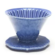 MILA 手作燒陶自然釉咖啡濾杯02(台灣製造)-天藍
