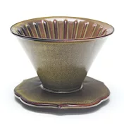 MILA 手作燒陶自然釉咖啡濾杯02(台灣製造)-茶墨