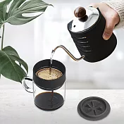 【PO:Selected】丹麥DIY手沖咖啡二件組(手沖咖啡壺-黑/咖啡玻璃杯240ml-灰)