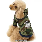 【PET PARADISE】寵物衣服-連帽迷彩綠 SS