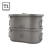 韓國Tyumen Titan 鈦輕量鍋具2件組 TIE-PS003 純鈦便當盒 鈦金屬軍用便當盒套組