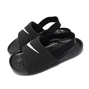 Nike 涼拖鞋 Kawa Slide 套腳 童鞋 輕便 舒適 大logo 簡約 小童 穿搭 黑 白 BV1094001 14cm BLACK/WHITE