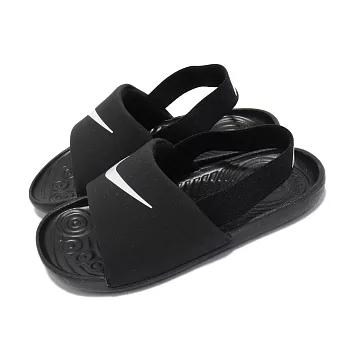 Nike 涼拖鞋 Kawa Slide 套腳 童鞋 輕便 舒適 大logo 簡約 小童 穿搭 黑 白 BV1094001 14cm BLACK/WHITE
