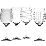 《CreativeTops》Mikasa紋飾白酒杯4入(450ml) | 調酒杯 雞尾酒杯 紅酒杯