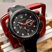 MASERATI瑪莎拉蒂精品錶,編號：R8851123007,44mm圓形黑精鋼錶殼黑色錶盤矽膠深黑色錶帶