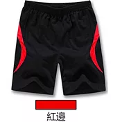 【MANGO SHOP】速乾透氣拉鍊口袋休閒運動短褲(M-2XL) 6#M-紅