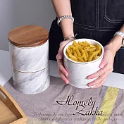 【Homely Zakka】北歐ins風輕奢大理石紋金邊三層帶蓋陶瓷密封罐/儲物罐/收納罐_ 白色