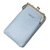 【EZlife】斜掛單肩式手機零錢包- 藍色