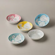 有種創意 - 日本美濃燒 - 粉染花朵碗禮盒組 (5件式) - 13.3cm
