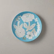 有種創意 - 日本美濃燒 - 粉染花朵盤 - 海藍色 (19.5cm)
