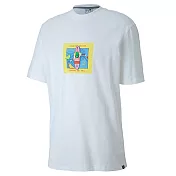 PUMA 中性 流行系列Downtown圖樣短袖T恤(M) L 白