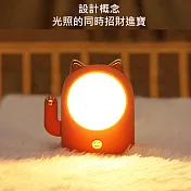 招財貓小夜燈 開運招財 LED貓咪燈 (USB充電) 紅色
