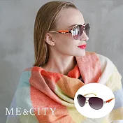 ME&CITY 義式斜邊雙色點綴高貴太陽眼鏡  抗UV400 (ME 120033 I620)