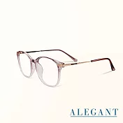 【ALEGANT】日系基本款輕量造型透奶茶TR90輕量方框金屬鏡腳UV400濾藍光眼鏡