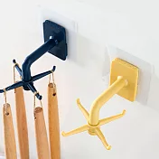 旋轉收納掛勾 無痕貼免打孔 廚房/衛浴/鑰匙(2入) 黃色+藍色