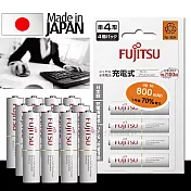 日本富士通 Fujitsu 低自放電4號750mAh鎳氫充電電池 HR-4UTC (4號12入)送電池盒