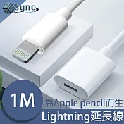 UniSync Lightning轉Apple Pencil充電延長線 白/1M