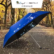 【雙龍牌】刺蝟超細黑膠蛋捲傘三折傘降溫抗UV鉛筆傘(防曬晴雨傘兒童傘陽傘B1462B) 皇家藍