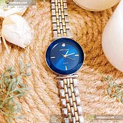 ANNE KLEIN安妮克萊恩精品錶,編號：AN00431,24mm圓形金色精鋼錶殼寶藍色錶盤精鋼金銀相間錶帶