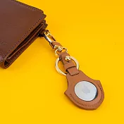 【OMC】AirTag 牛皮皮革保護套/鑰匙圈(棕色)- 全開孔