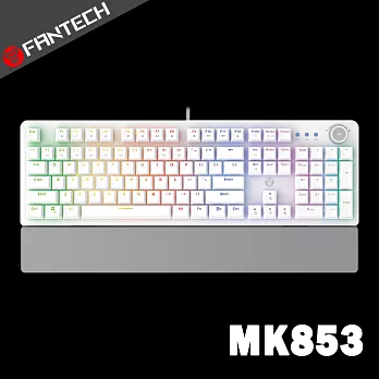 FANTECH MK853 RGB多媒體機械式青軸電競鍵盤(英文版)-白