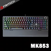 FANTECH MK853 RGB多媒體機械式紅軸電競鍵盤(英文版)-黑