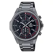 【CASIO】EDIFICE 簡約運動感藍寶石玻璃腕錶-灰X黑(EFR-S572DC-1)