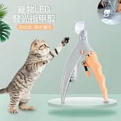CS22 寵物貓狗LED燈放大鏡指甲剪-防剪血線專用 灰配橘