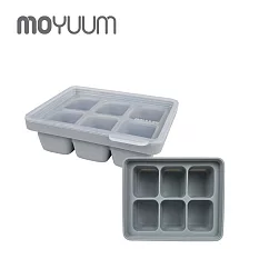 MOYUUM 韓國 白金矽膠副食品分裝盒 ─ 6格 ─ 質感灰