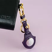 【OMC】AirTag 義大利植鞣革保護套/鑰匙圈(紫色)- 全開孔